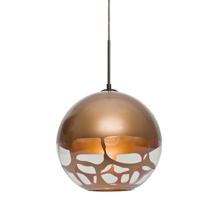 Besa Lighting Rocky Cord Pendant, Copper, Bronze Finish, 1x9W LED 1JT-ROCKYCP-LED-BR